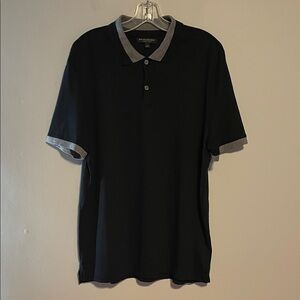 Banana Republic Black and Gray Luxury Touch Polo Size Large NWOT